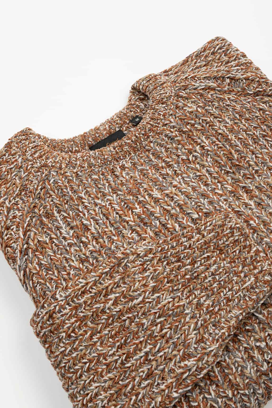 Rivera-spain Jersey Superior marrón jaspeado punto grueso