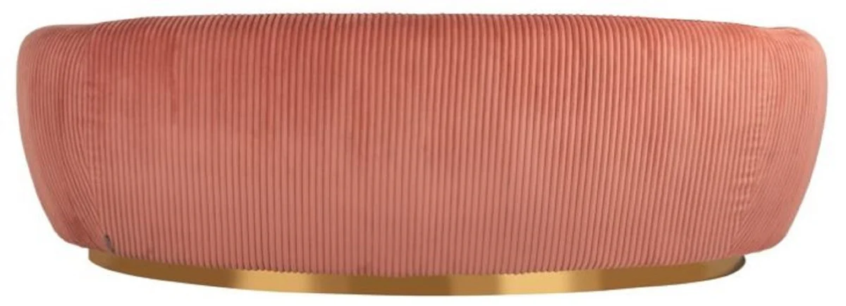 Casa Padrino sof¨¢ de lujo rosa / oro 221 x 98 x A. 72 cm - Sof¨¢ de sal¨®n curvo - Muebles de sal¨®n - Interiores de sal¨®n - Muebles de lujo - Interiores de lujo - De lujo Muebles