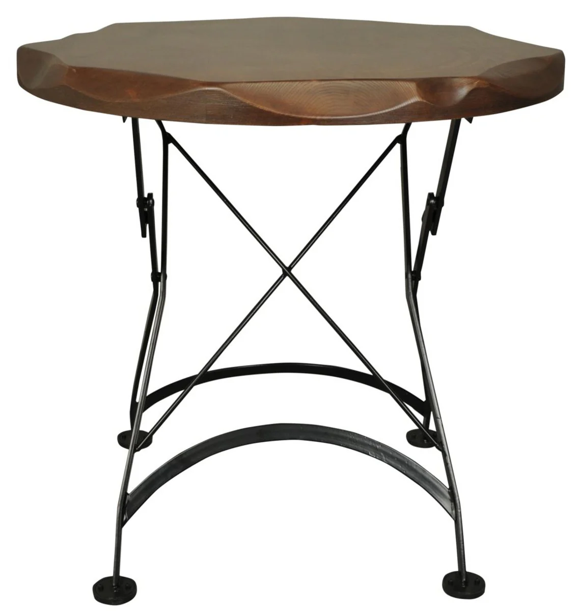 Casa Padrino mesa de comedor de jard¨ªn Art Nouveau marr¨®n / negro - Varios Tama?os - Mesa de jard¨ªn plegable de metal con tablero de madera maciza - Muebles de catering y jard¨ªn