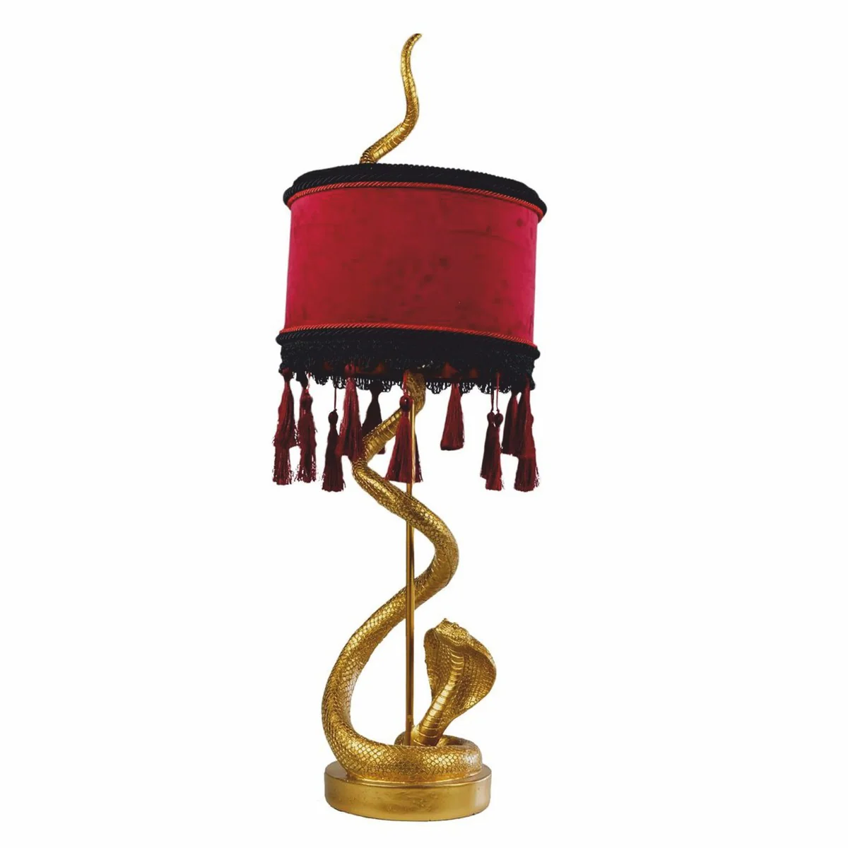 Casa Padrino l¨¢mpara de mesa de lujo serpiente oro / rojo burdeos / negro A. 80 cm - Luces de lujo