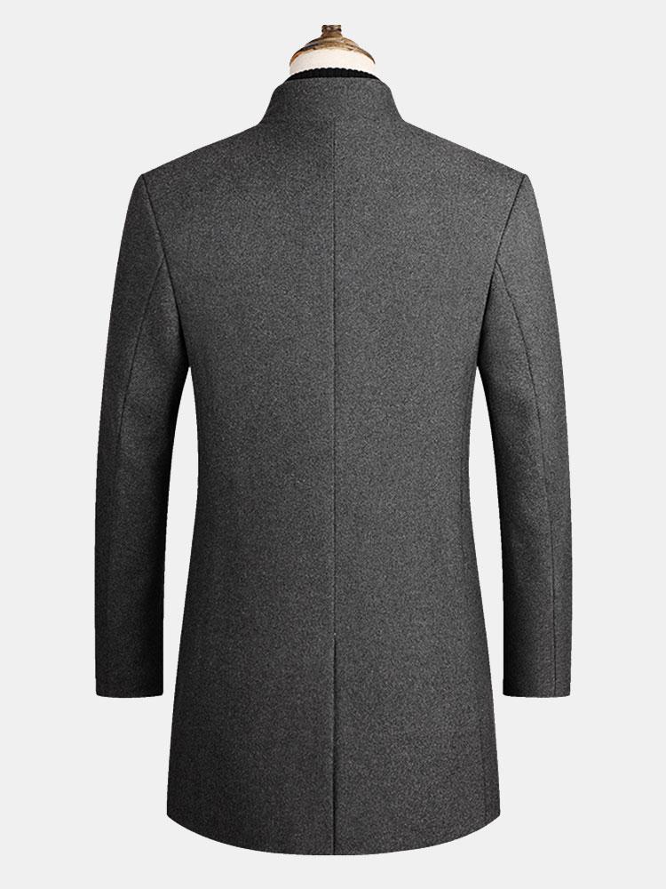 Stand Collar Woolen Overcoat