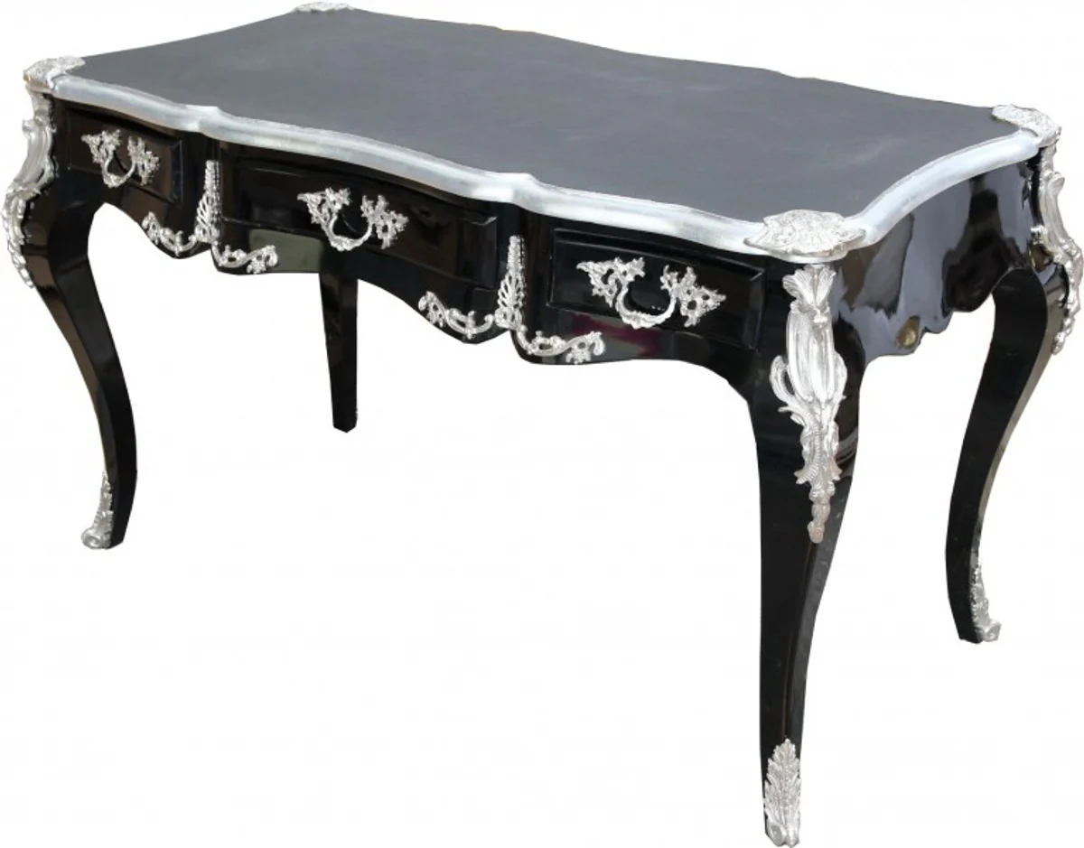 Casa Padrino luxury Baroque Desk Black / Silver secretary luxury furniture