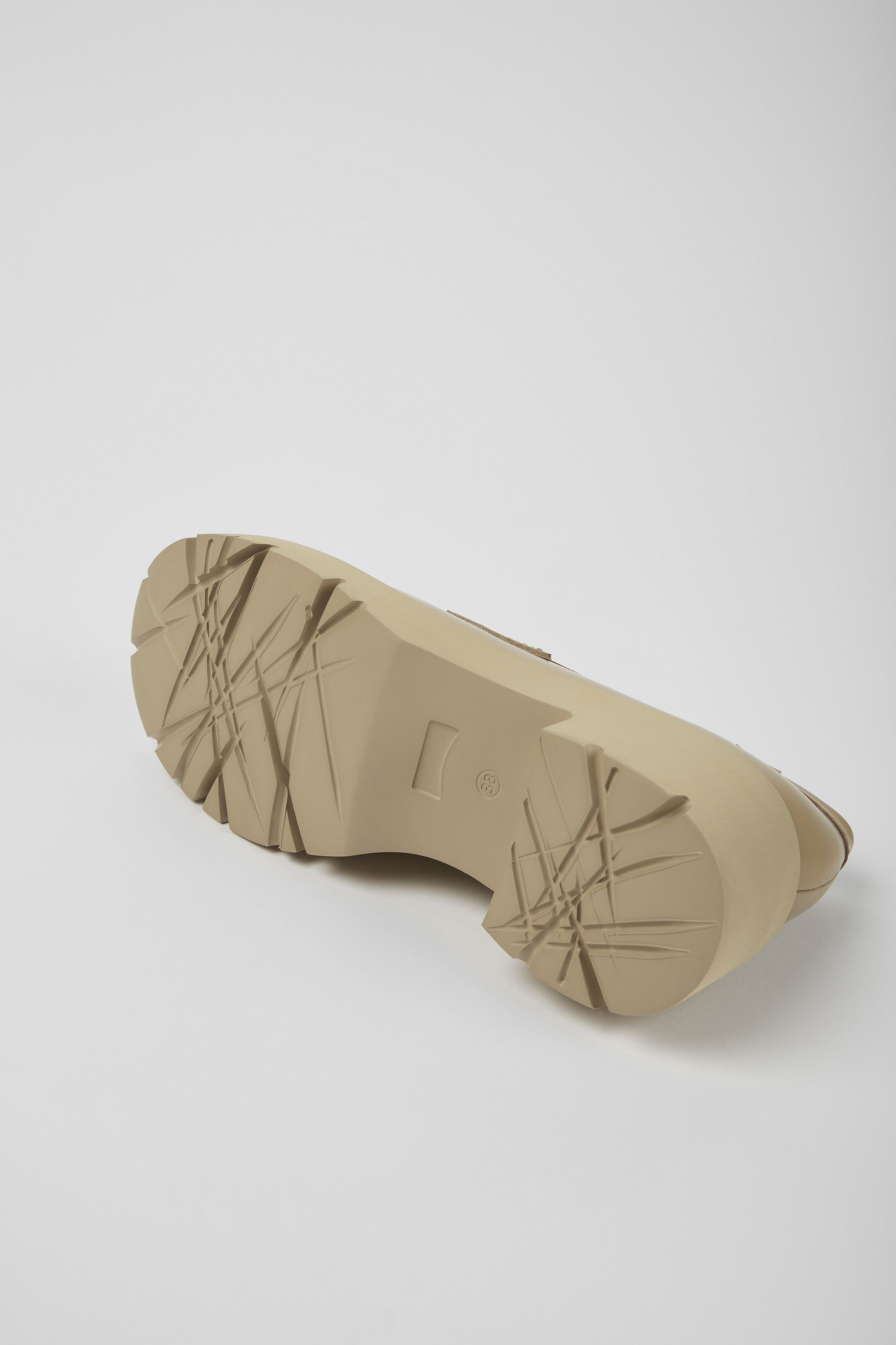 Milah - Beige leather loafers for women