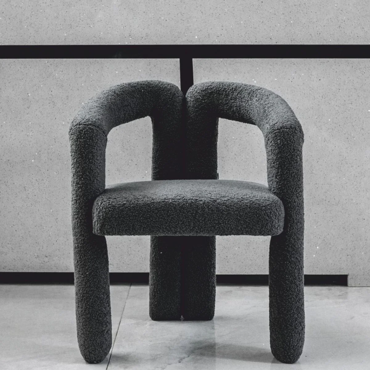 Casa Padrino silla de comedor de lujo con reposabrazos gris oscuro 60 x 65 x A. 80 cm