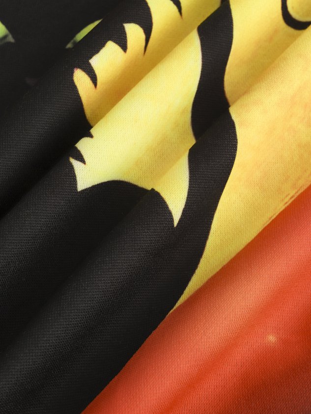 Men's Black Halloween Print Fashion Hooded Long Sleeve Sweatshirt