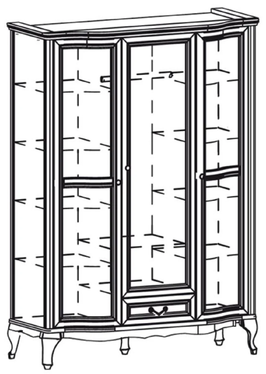 Casa Padrino armario de dormitorio Art Nouveau de lujo marr¨®n oscuro 147,8 x 63,5 x A. 206 cm - Armario de madera maciza con 3 puertas y caj¨®n - Muebles de Dormitorio Barroco y Art Nouveau