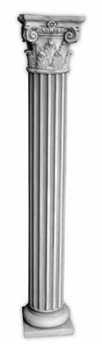 Casa Padrino Pilar Barroco Gris 32 x 32 x A. 260 cm - Pilar de jard¨ªn Gigante de Estilo Barroco - Decoraci¨®n Pilar de Piedra - Accesorios de Decoraci¨®n de Terrazas y Jardines Barrocos