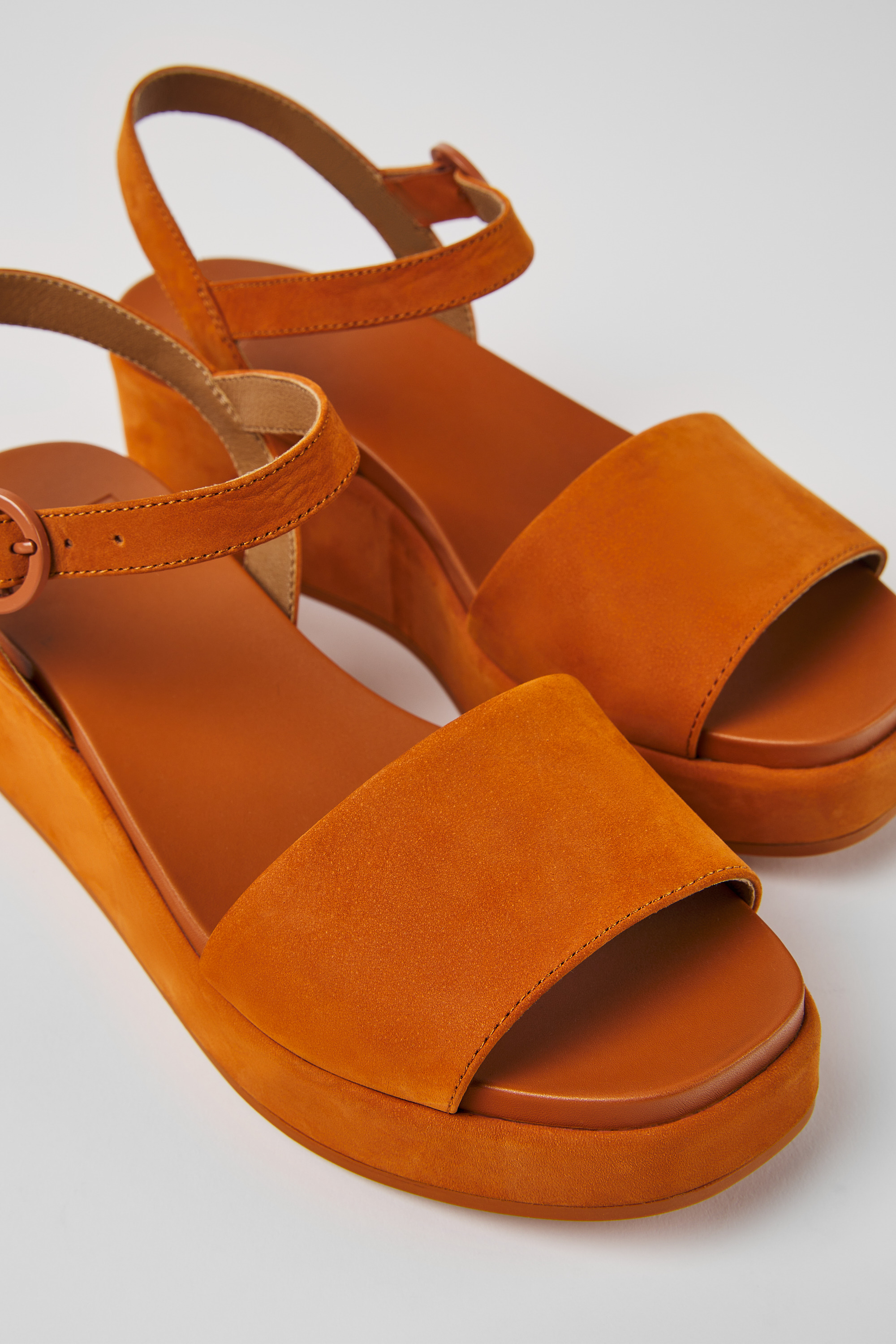 Misia - Brown nubuck sandals for women