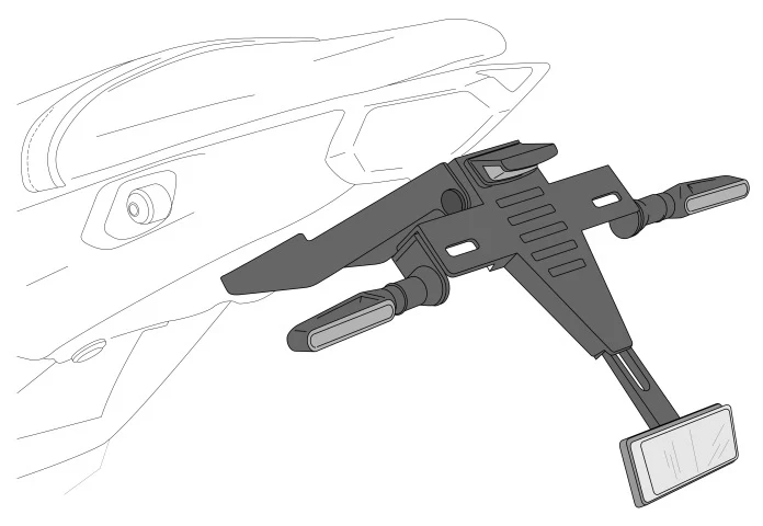 SOPORTE PORTAMATRICULA PUIG 8541N - BMW R1200R 2015 NEGRO