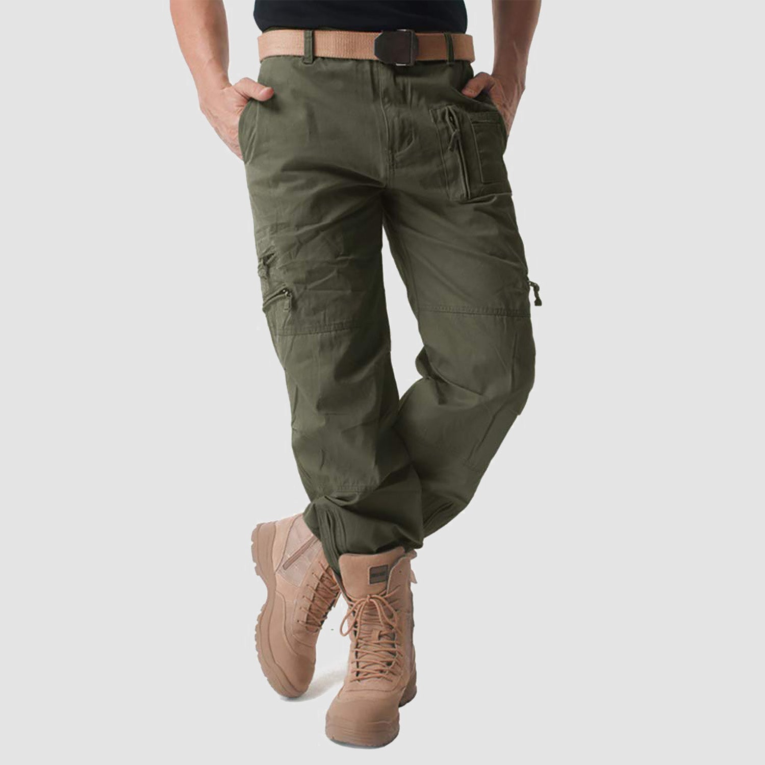 Men's Tactical Pants with 9 Pockets Ripstop Cargo Pants Lightweight Hiking