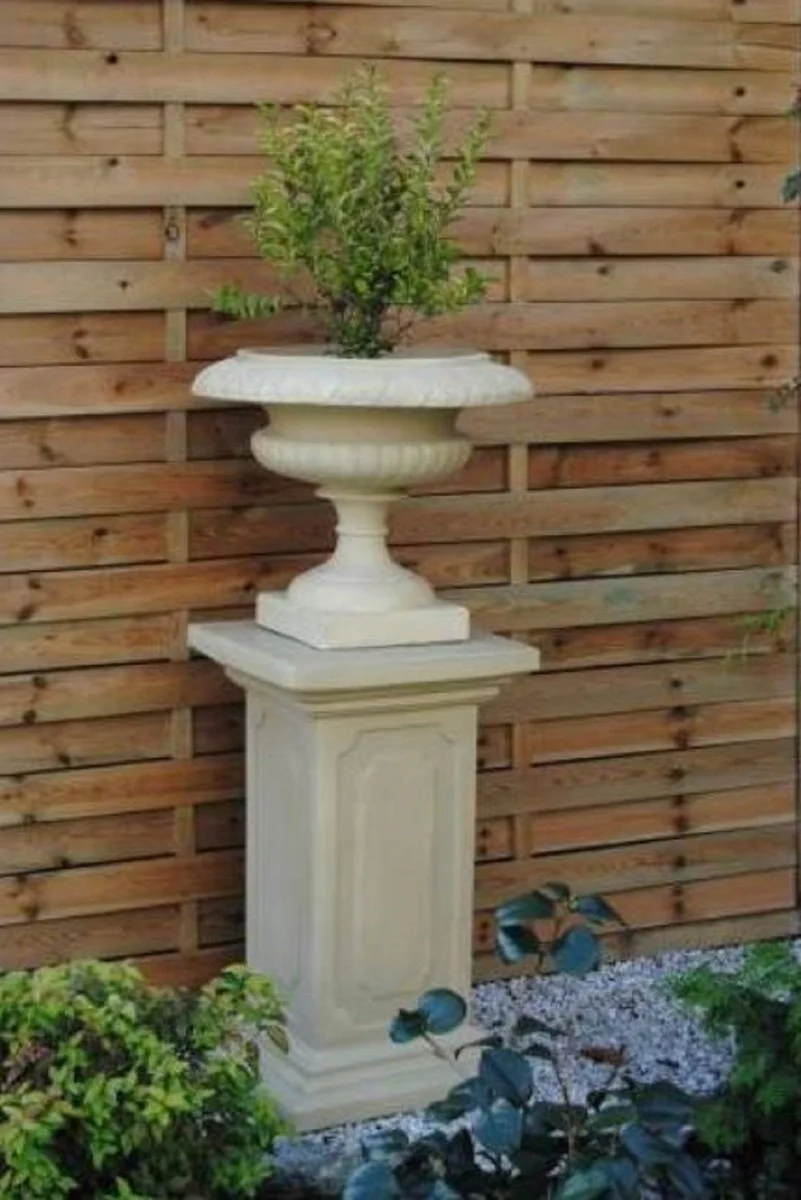 Casa Padrino Pilar Barroco Gris 39 x 39 x A. 69 cm - Magn¨ªfica Pilar de Jard¨ªn de Estilo Barroco - Decoraci¨®n Pilar de Piedra - Accesorios de Decoraci¨®n de Terrazas y Jardines Barrocos