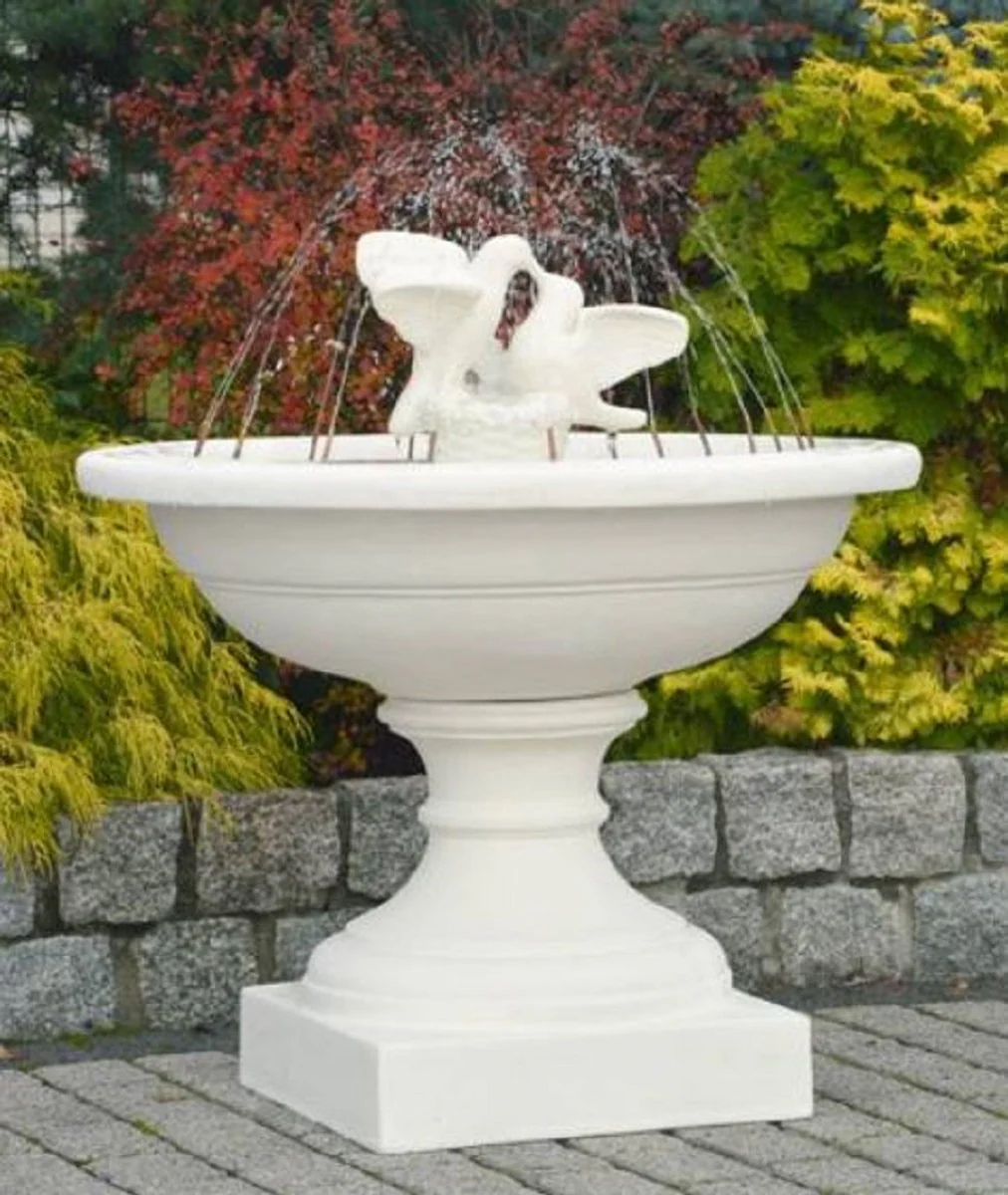 Casa Padrino fuente Art Nouveau palomas blanco Ø 102 x A. 110 cm - Magnífica Fuente de Jardín - Fuente de Decoración de Jardín - Accesorios de Decoración de Jardín Barroco y Art Nouveau
