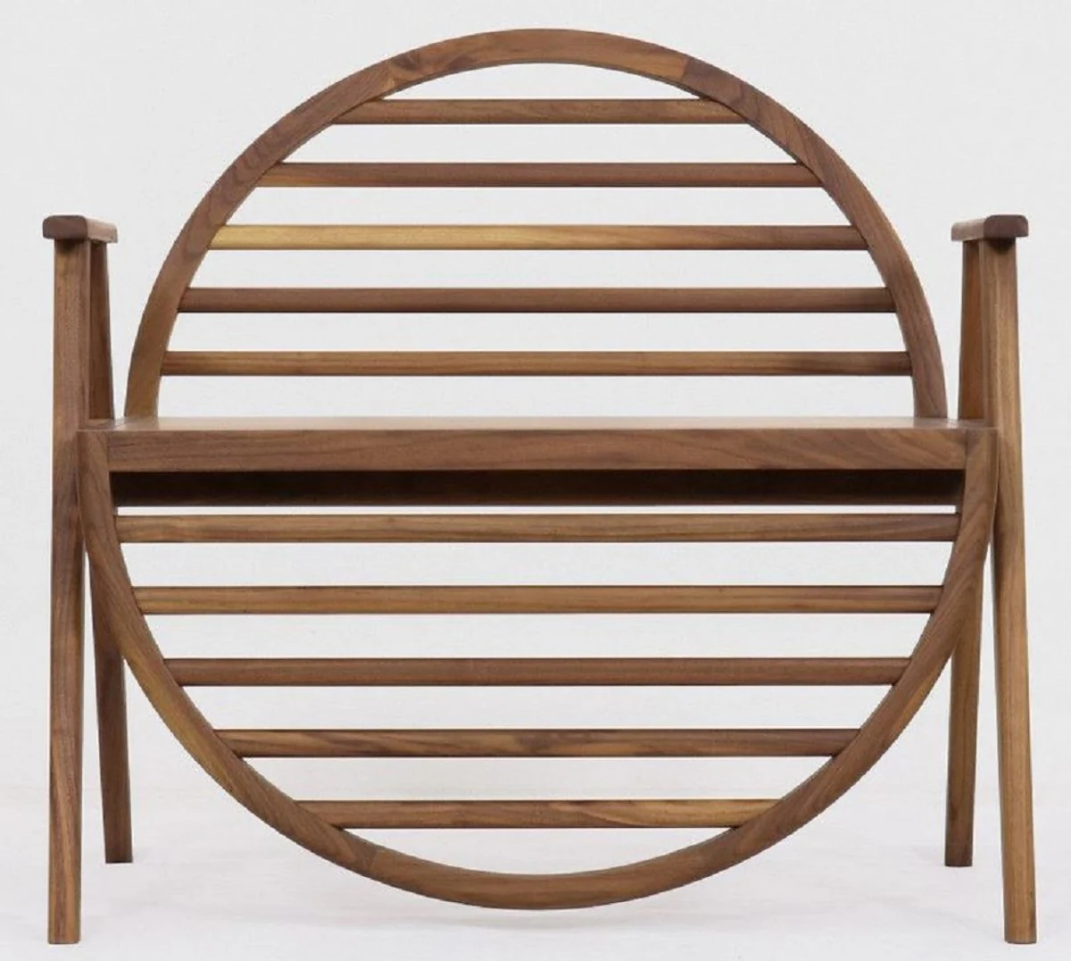 Casa Padrino banco de lujo marrón 86 x 58 x A. 81 cm - Banco de madera maciza con reposabrazos - Muebles de Terrazas de Jardín de Gastronomía