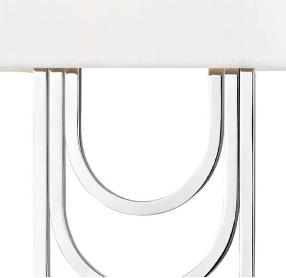 Casa Padrino lámpara de pared de lujo plata / blanco 20,3 x 9,5 x H. 34,3 cm - Lámpara de Pared de Diseño con Pantalla