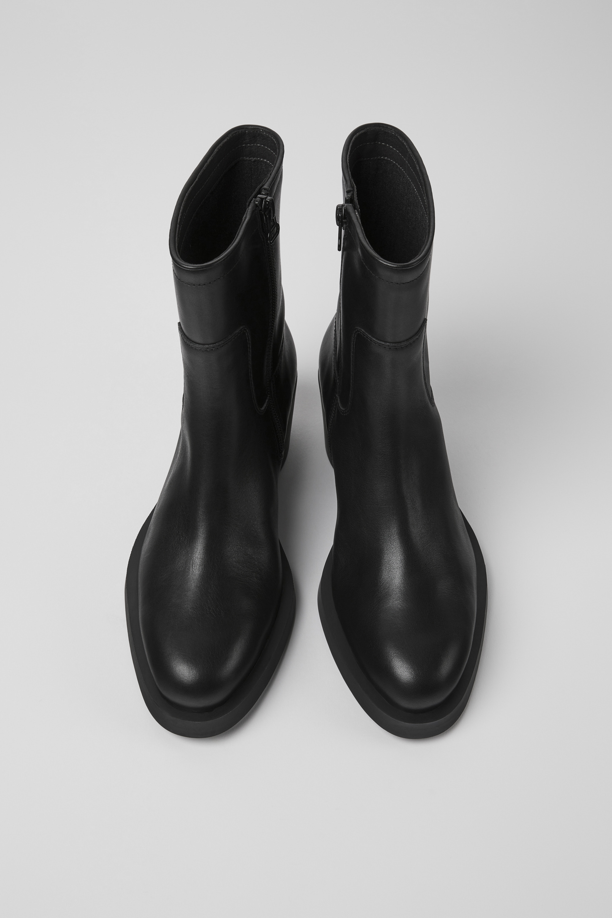 Bonnie - Black leather boots for women