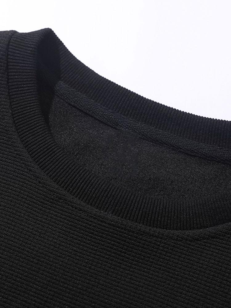 Paisley Print Double Layer Waffle Sweatshirt