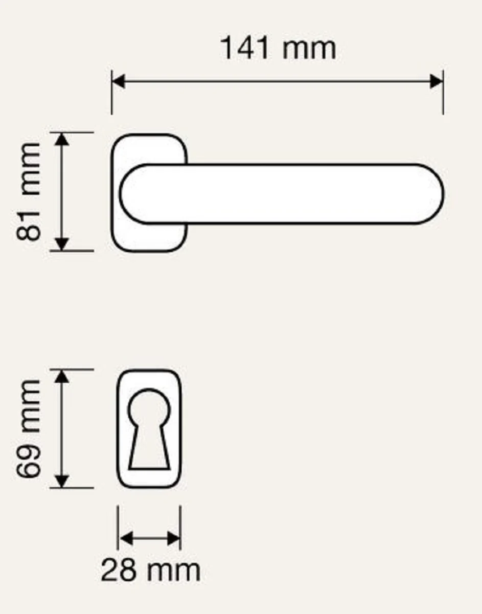 Casa Padrino conjunto de manija de puerta art nouveau oro franc¨¦s 14,1 x H 8,1 cm - Manijas de puertas de estilo cl¨¢sico y barroco en dise?o cl¨¢sico