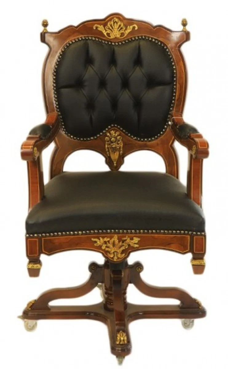 Casa Padrino silla de oficina barroca silla ejecutiva caoba / marr¨®n - sill¨®n giratorio - sill¨®n de oficina