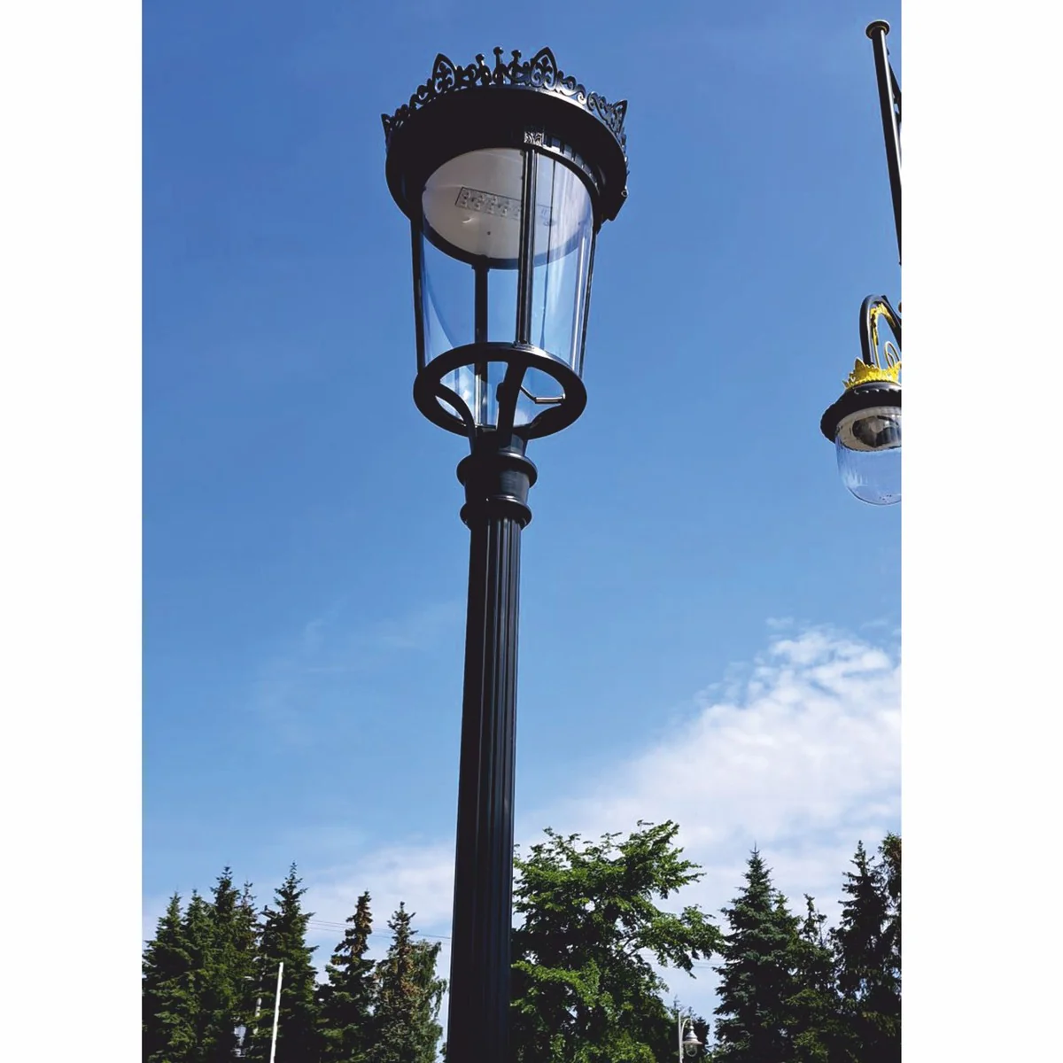 Casa Padrino linterna de jard¨ªn Art Nouveau negro A. 336 cm - Iluminaci¨®n exterior