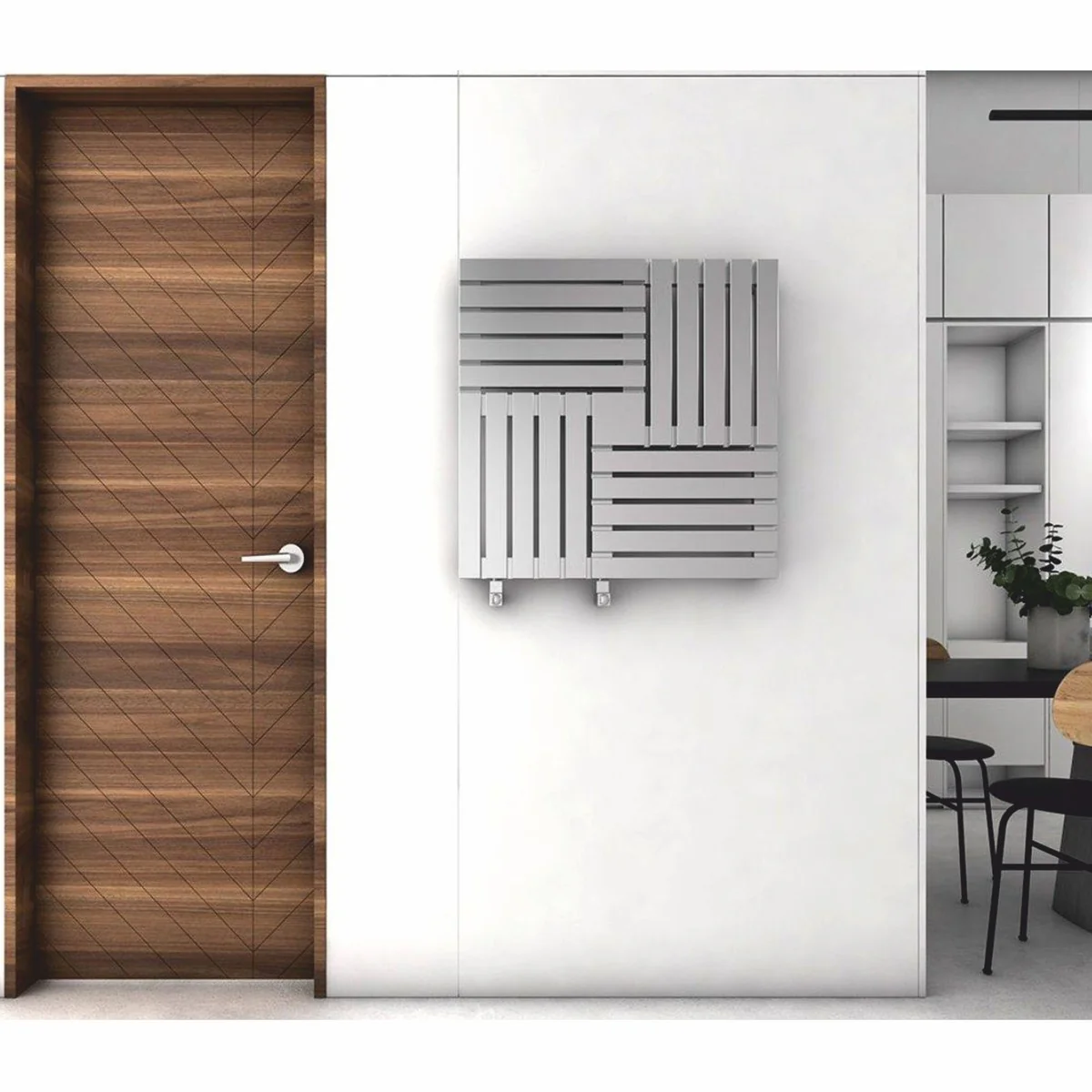 Casa Padrino calefactor de pared de lujo de acero inoxidable Gris 60 cm