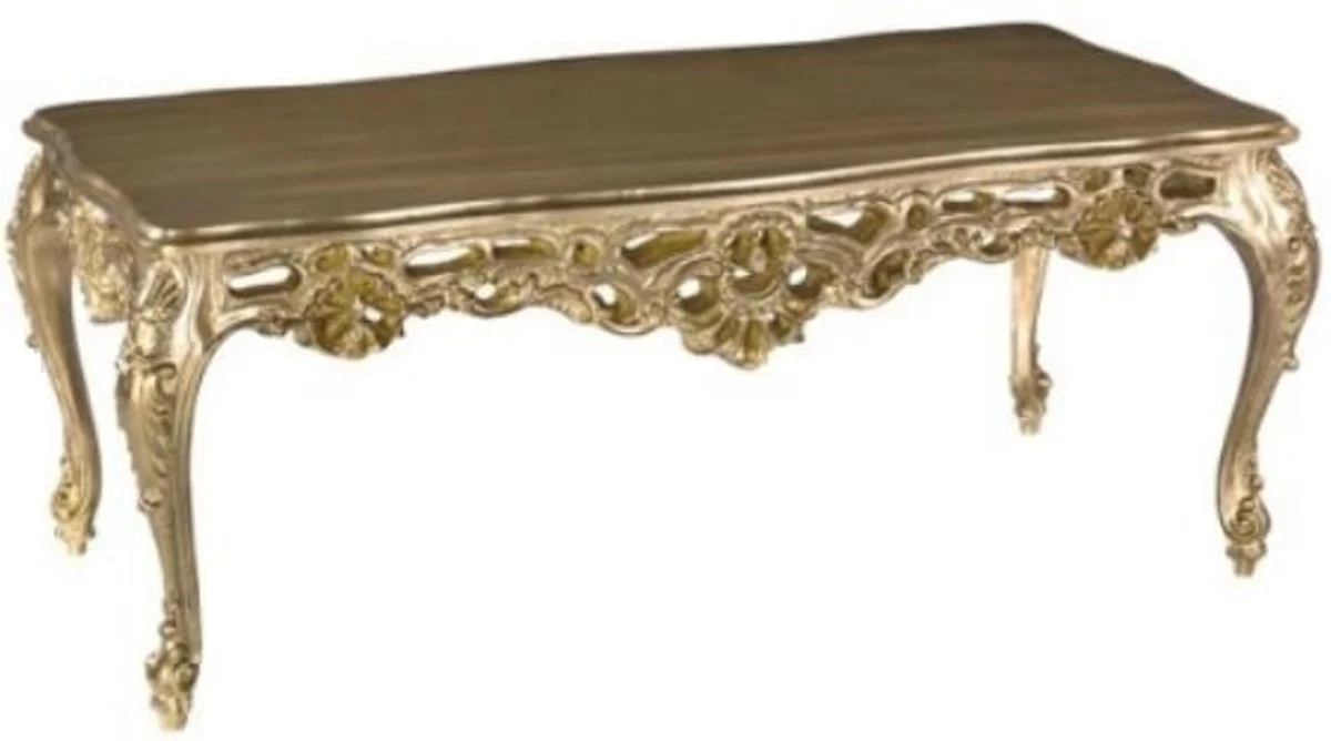 Casa Padrino mesa de centro barroca de lujo bronce-oro 109 x 57 x A. 44 cm - Magn¨ªfica mesa de sal¨®n - Muebles de Sal¨®n Barrocos - Calidad de Lujo - Hecho en Italia