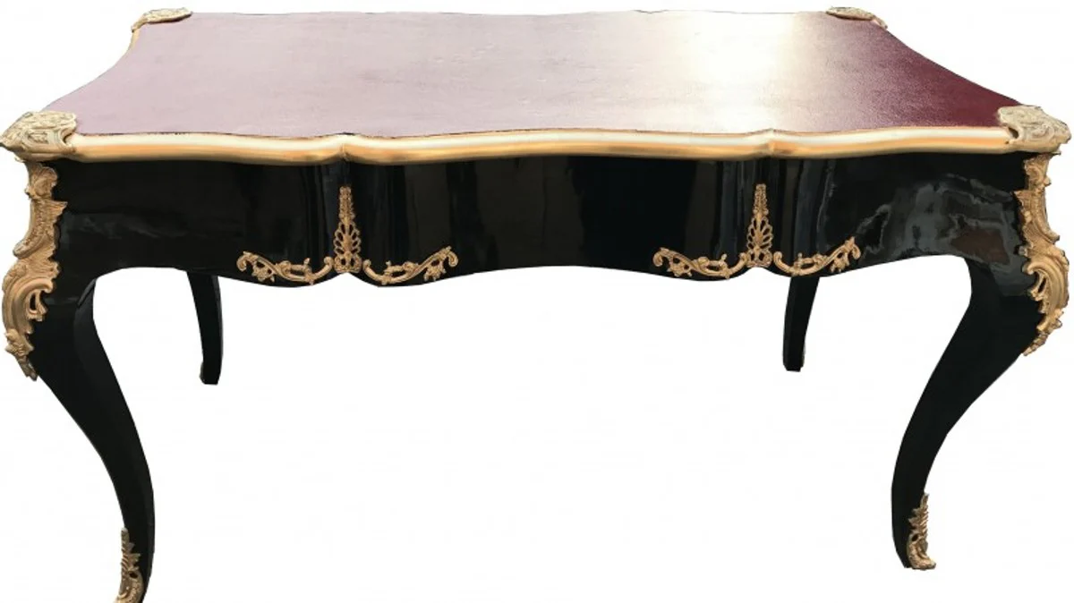 Casa Padrino luxury baroque desk black / gold / Bordeaux secretary luxury furniture