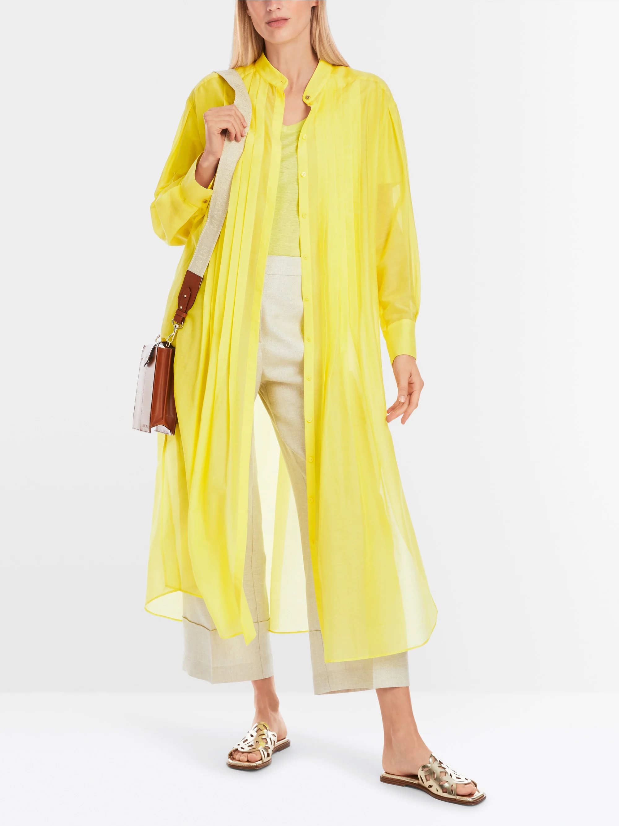 Marc-Cain Long shirt blouse with pintucks