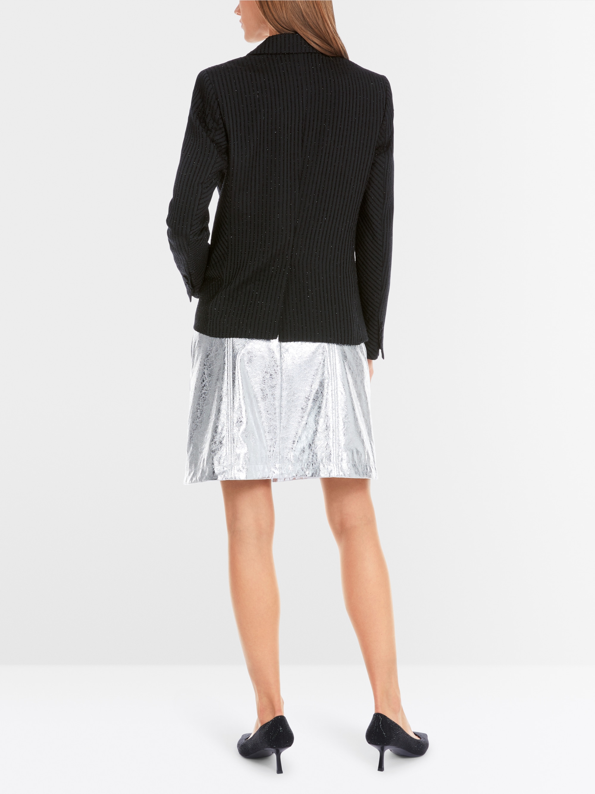 Marc-Cain Shiny blazer with tonal stripes