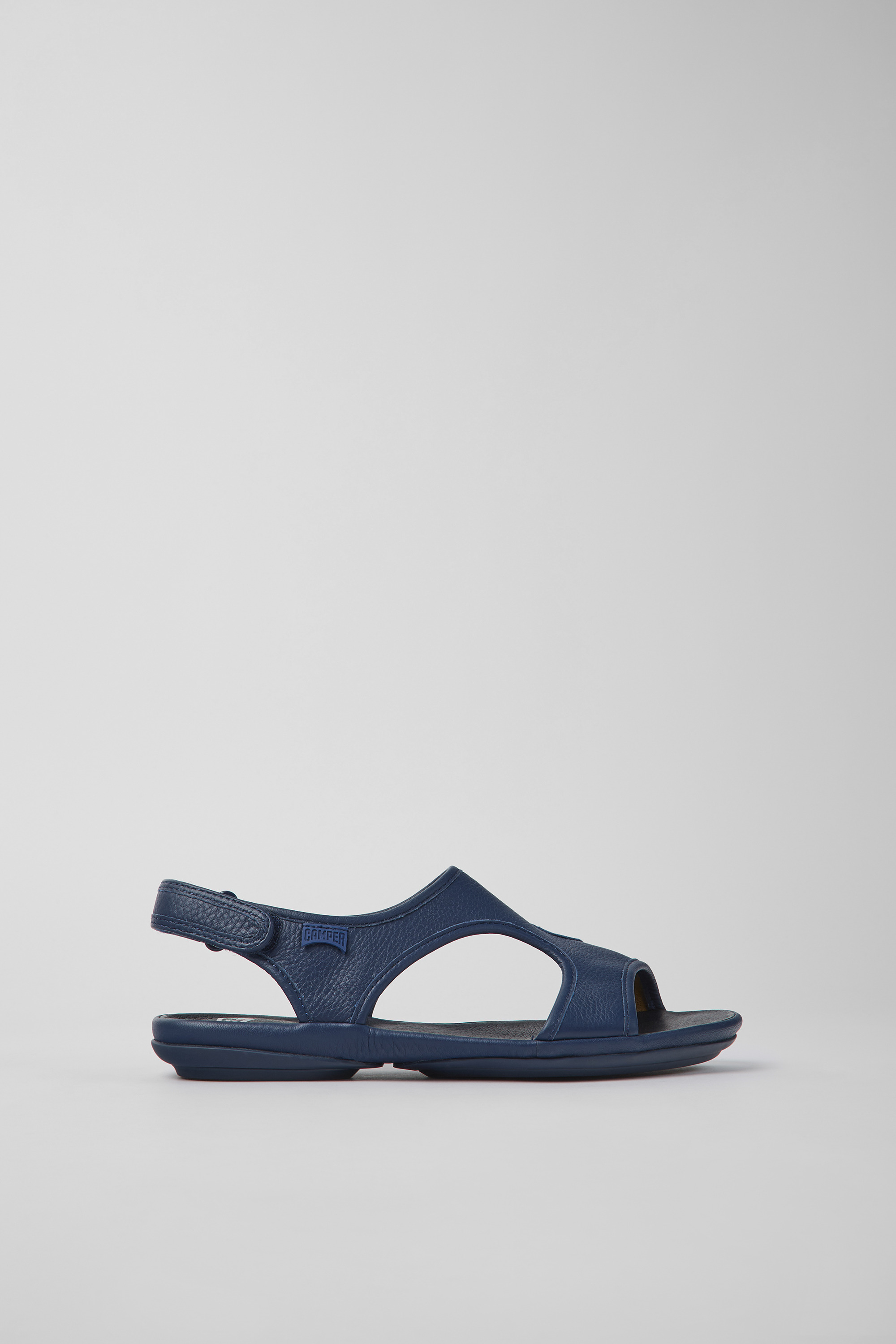 Right - Dark blue leather sandals for women