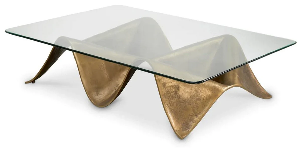 Casa Padrino mesa de centro de lujo de aluminio lat¨®n vintage 140 cm