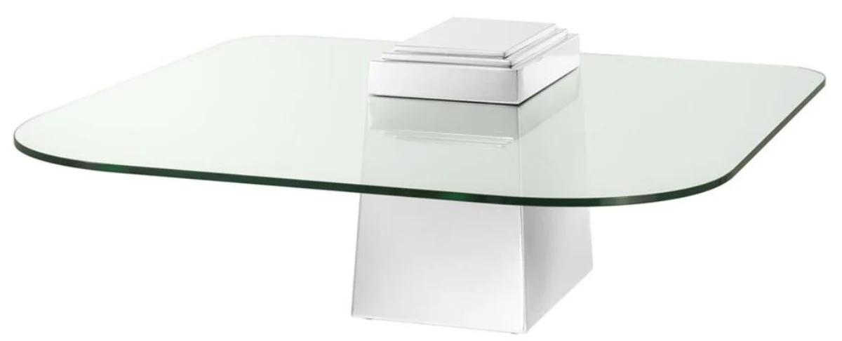 Casa Padrino mesa de centro de lujo plata 105 x 105 x H. 44 cm - Muebles de Salón de Lujo