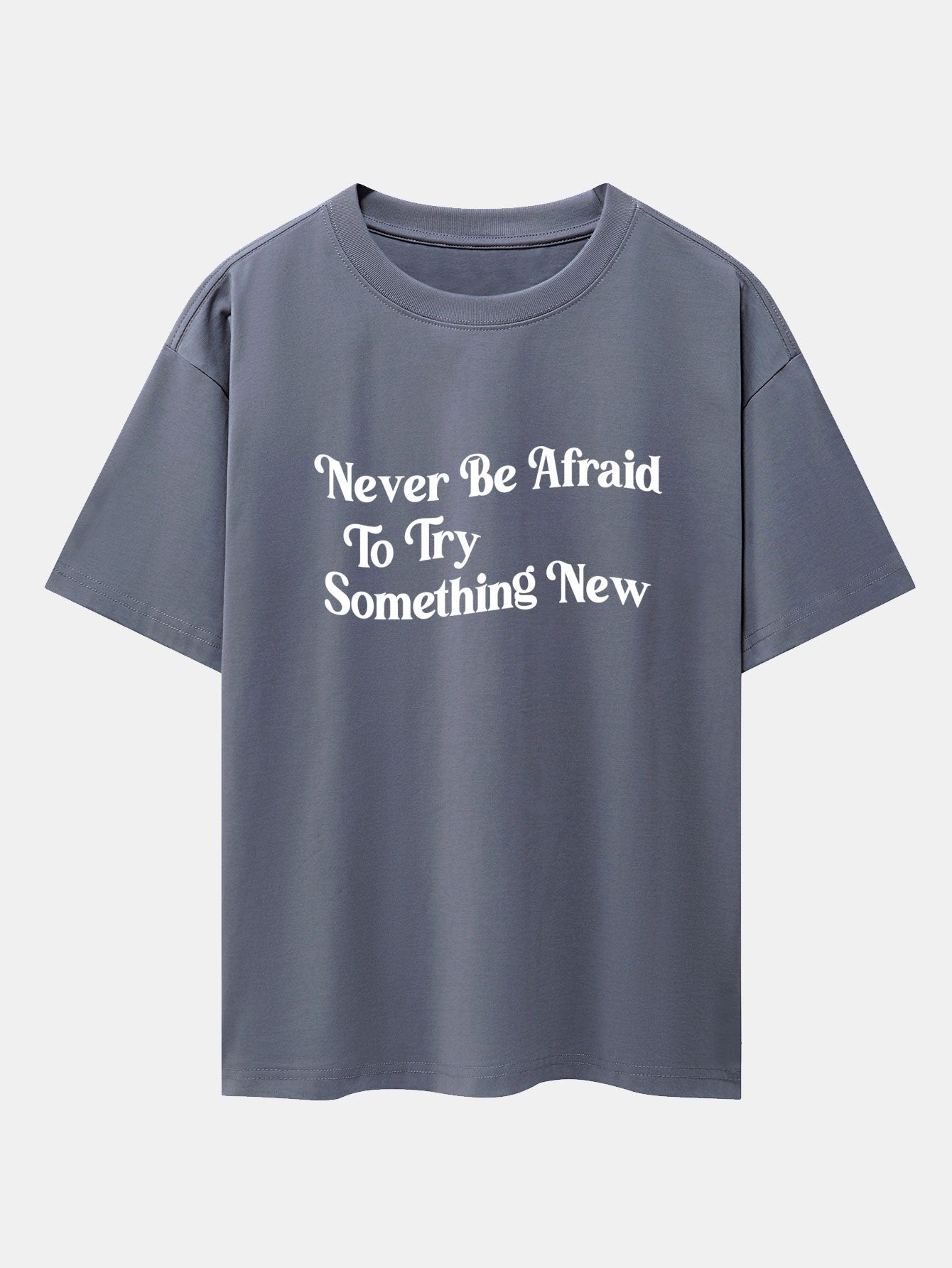 Slogan Print Drop Shoulder Oversize T-Shirt