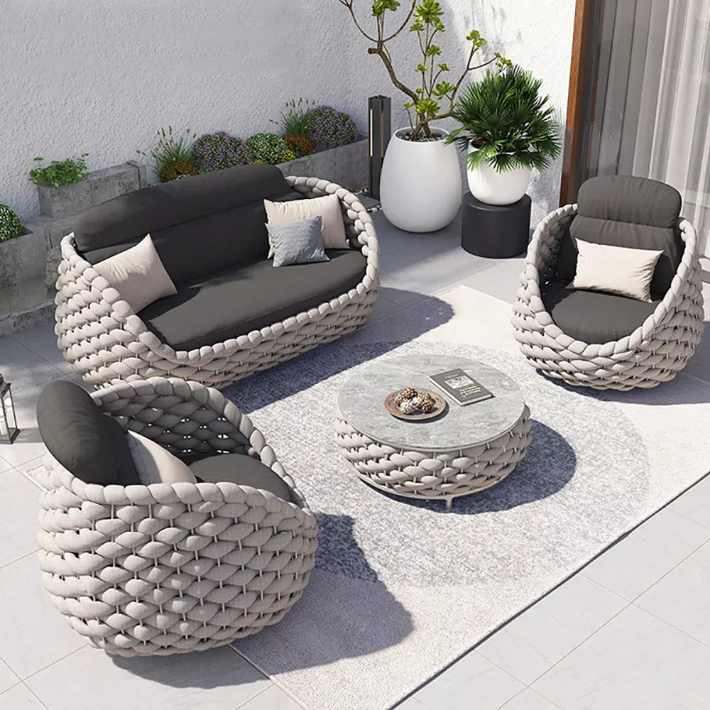 Outdoor Sectional Sofa Set with Removable Cushion Pillow