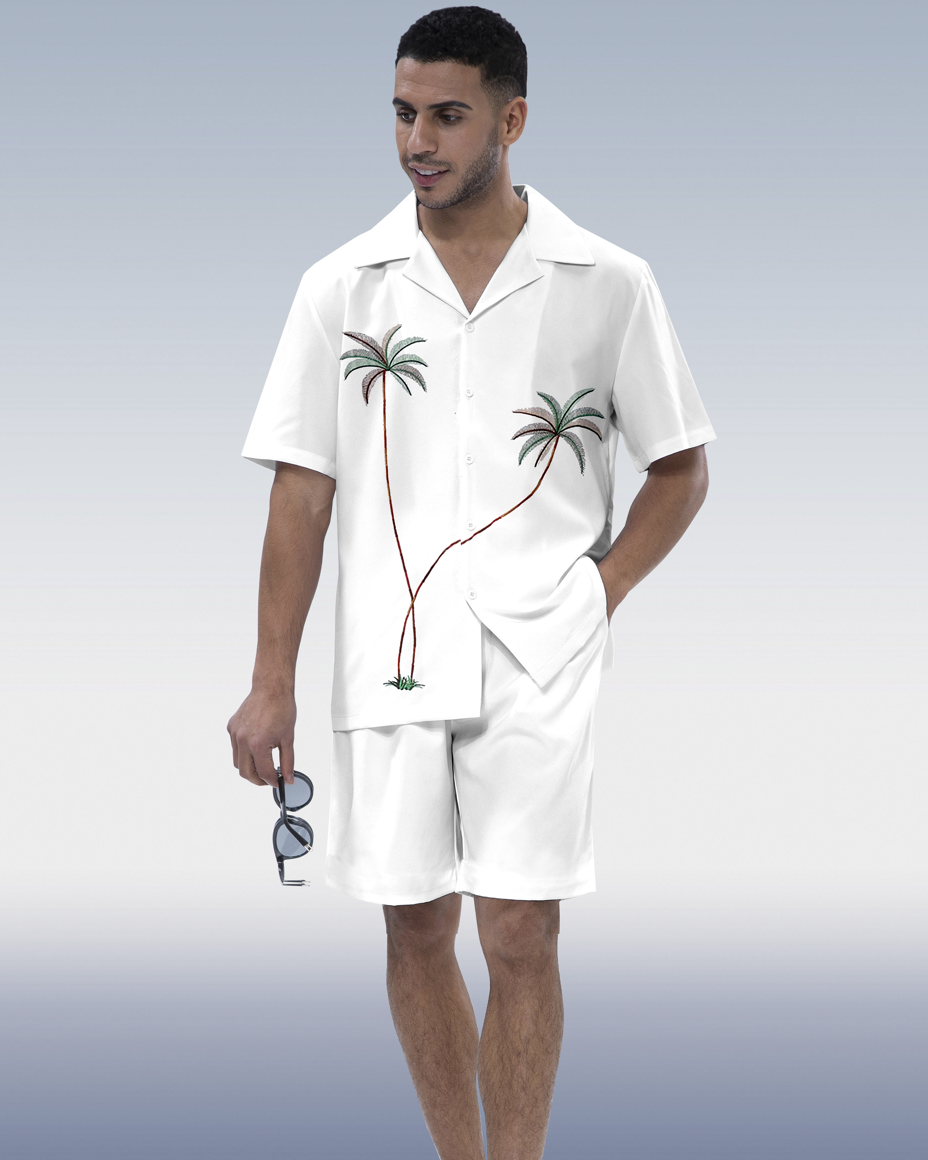 Suitmens Men's Hawaiian Vacation Short Sleeve Set 084