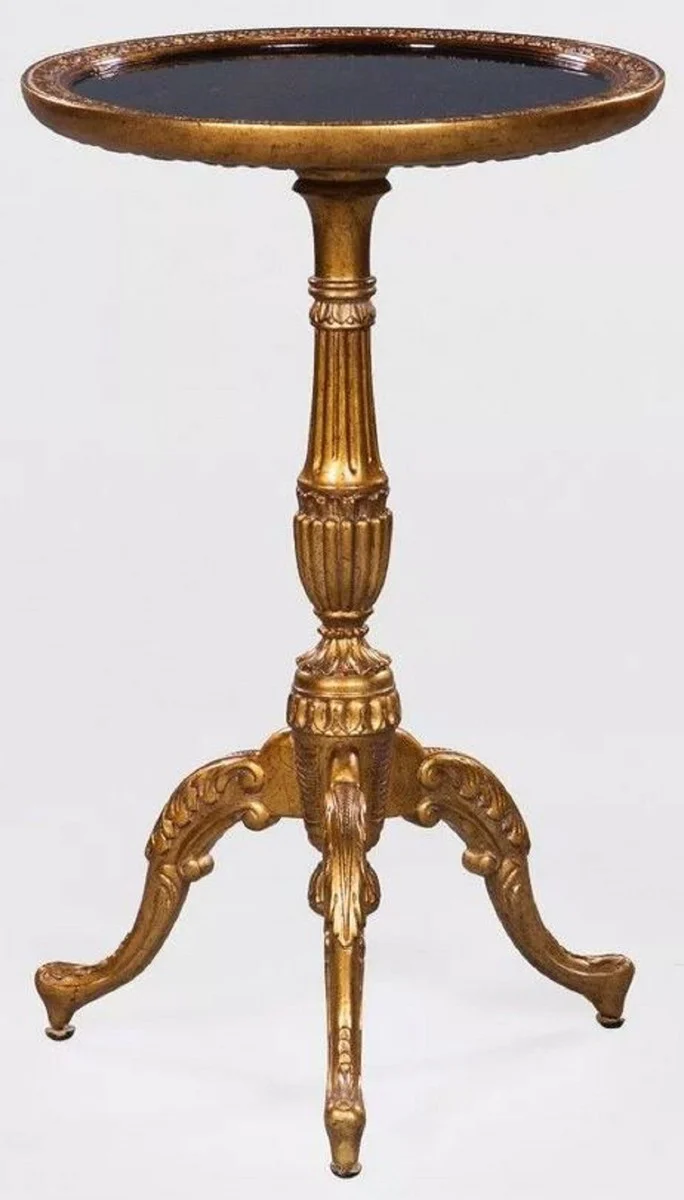 Casa Padrino mesa auxiliar barroco de lujo estilo chino oro antiguo / negro - Muebles Barrocos