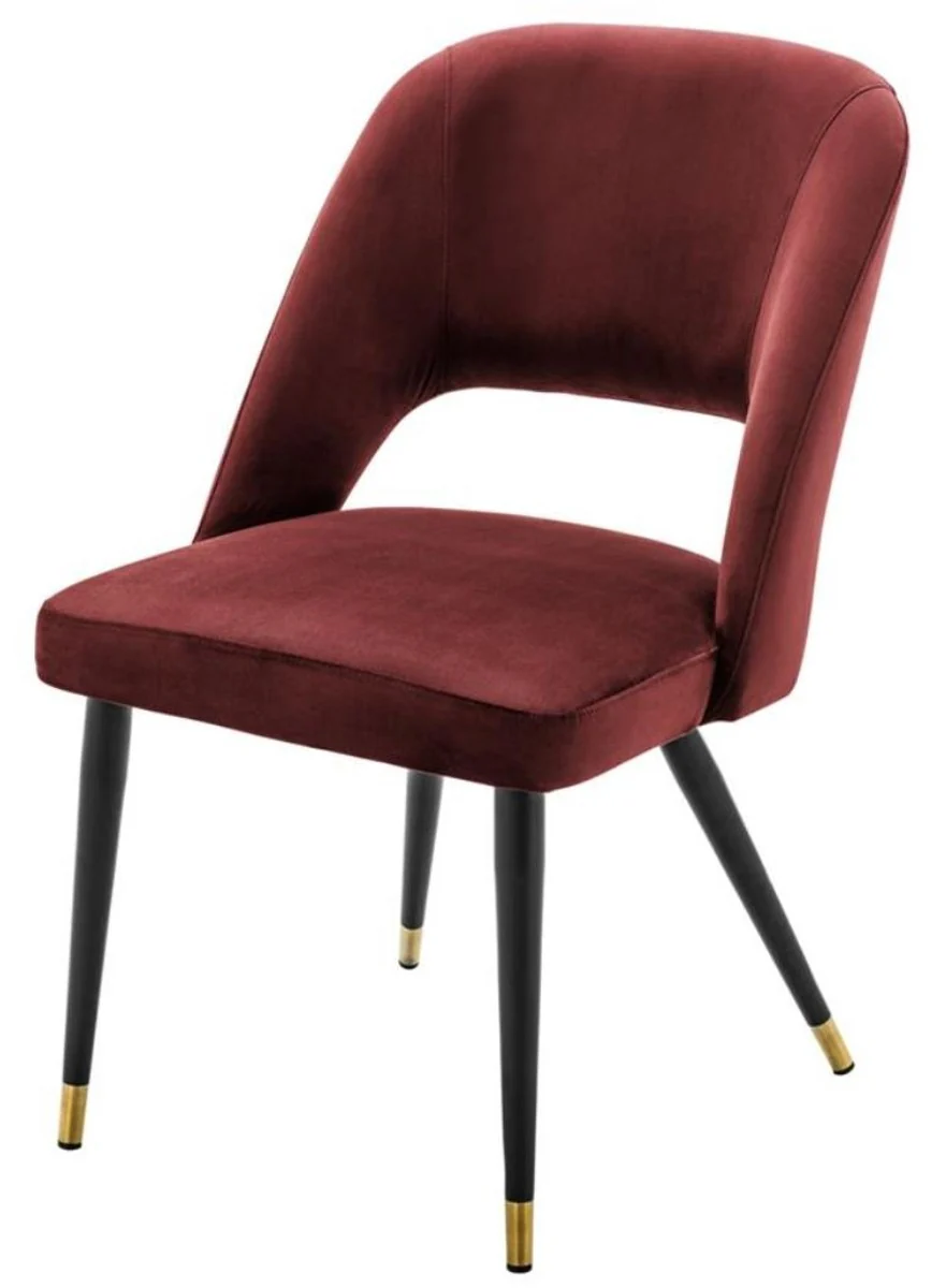 Casa Padrino luxury dining chair burgundy / black 52 x 58 x H. 85 cm - Luxury Dining Room Furniture