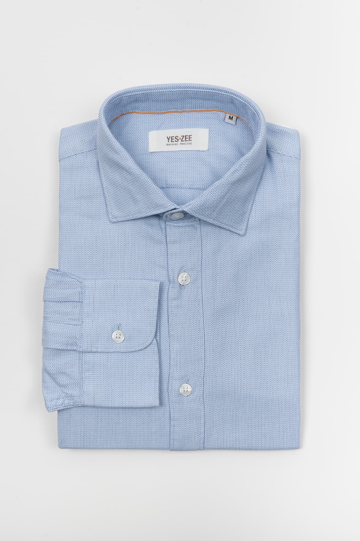 Rivera-spain Camisa azul celeste microestructura