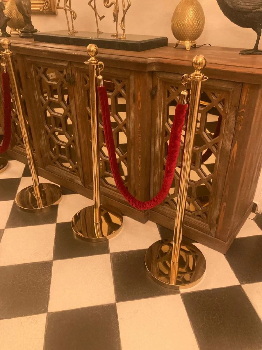 Casa Padrino barrera VIP de lujo oro / rojo burdeos ? 32 x A. 106 cm - Soportes de barrera con cuerda - Accesorios para hoteles - Accesorios para restaurantes - Colecci¨®n de lujo
