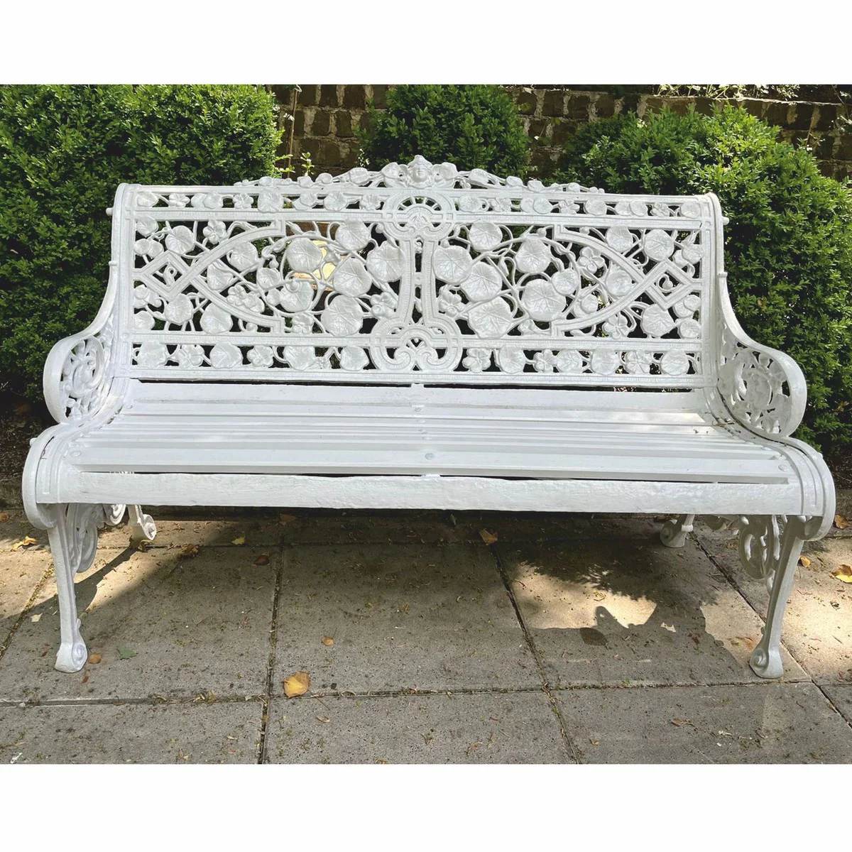 Casa Padrino banco de jard¨ªn barroco blanco 130 cm - Muebles de jard¨ªn barroco