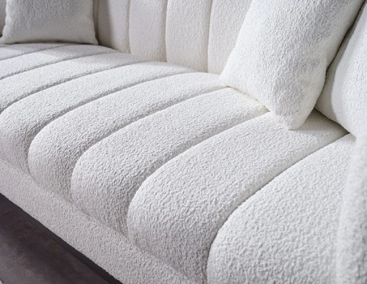 Casa Padrino sof¨¢ de lujo blanco / negro 240 x 90 x A. 80 cm - Sof¨¢ de sal¨®n - Sof¨¢ de hotel - Muebles de sal¨®n - Muebles de hotel - Interiores de lujo