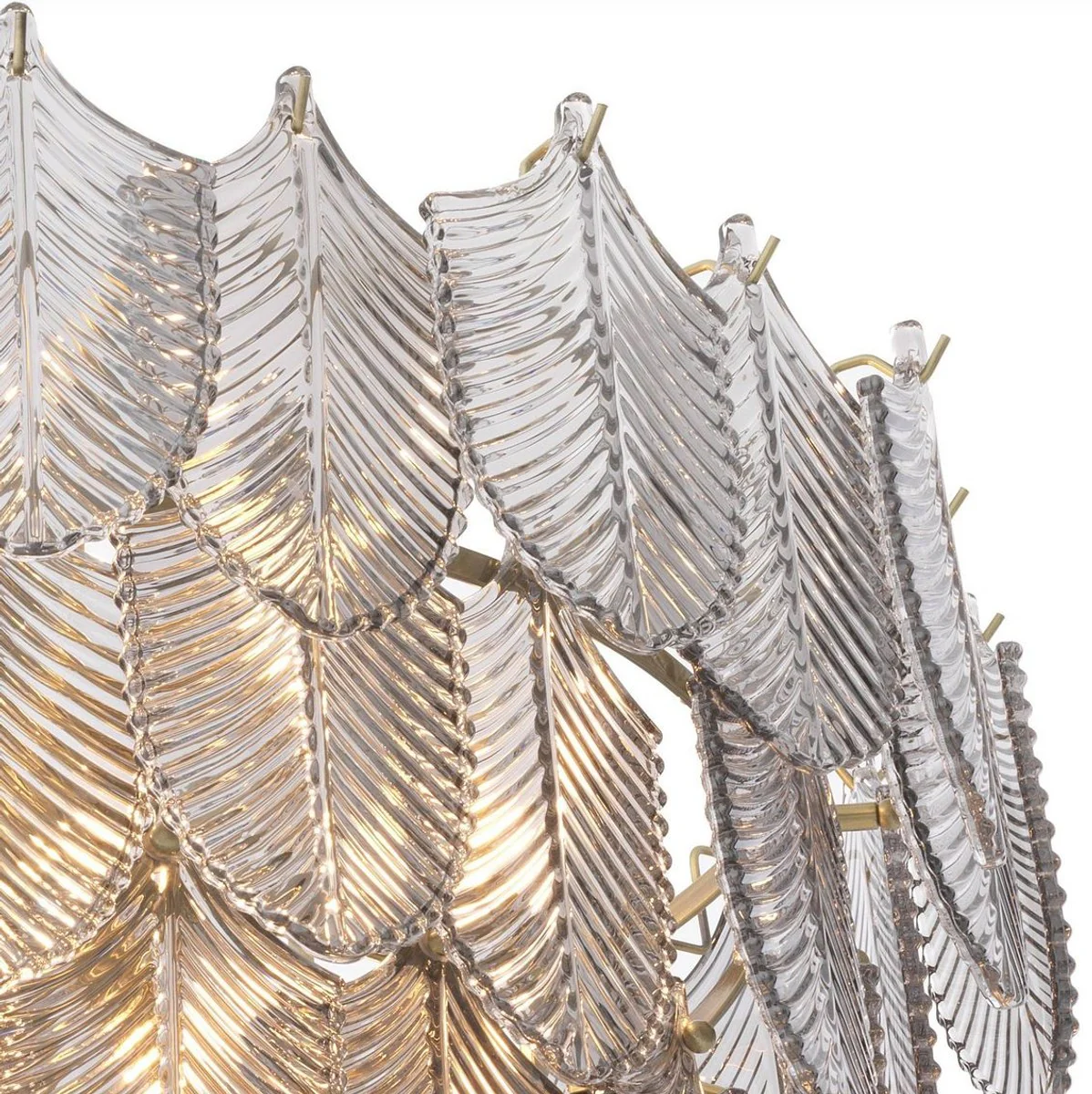 Casa Padrino lámpara de araña de lujo latón / gris Ø 62 x A. 53 cm - Lámpara de araña de hotel y restaurante noble - Calidad de Lujo