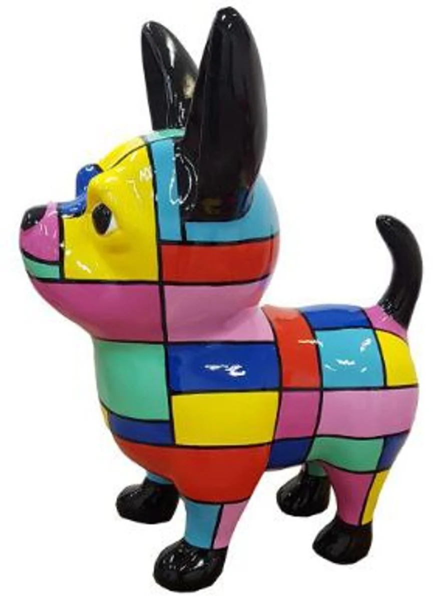 Casa Padrino figura decorativa de diseño perro chihuahua multicolor A. 55 cm - Escultura decorativa resistente a la intemperie - Decoración de Sala de Estar