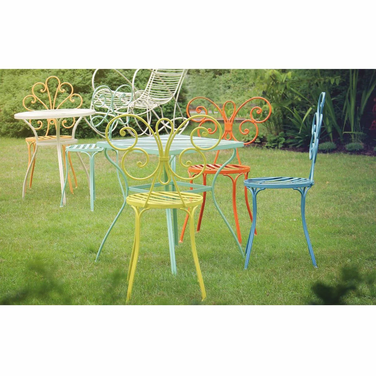 Casa Padrino silla de jard¨ªn Art Nouveau amarillo A. 85 cm - Muebles de Jard¨ªn Art Nouveau