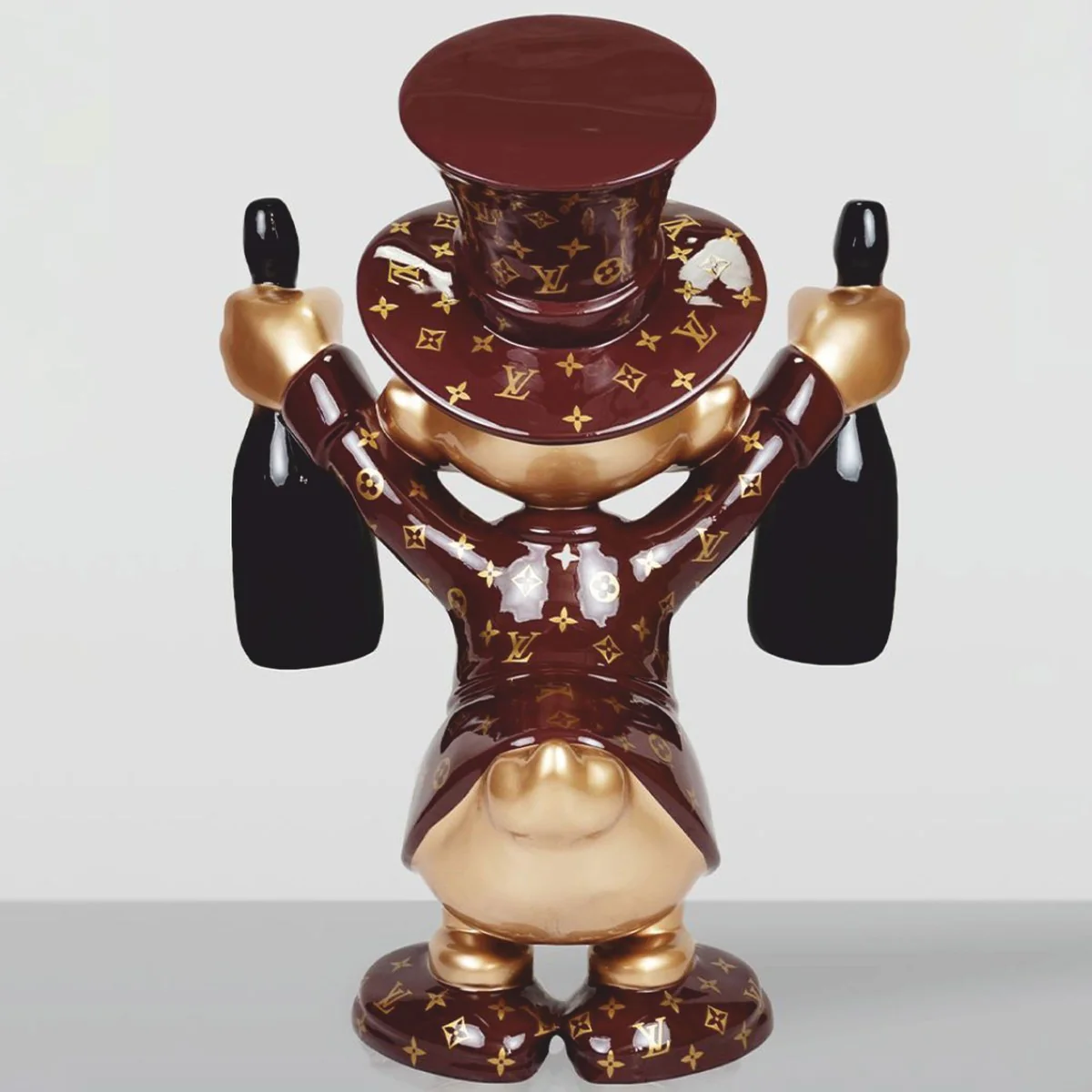 Casa Padrino escultura decorativa XXL pato marr¨®n / oro / negro A. 120 cm - Figura decorativa grande