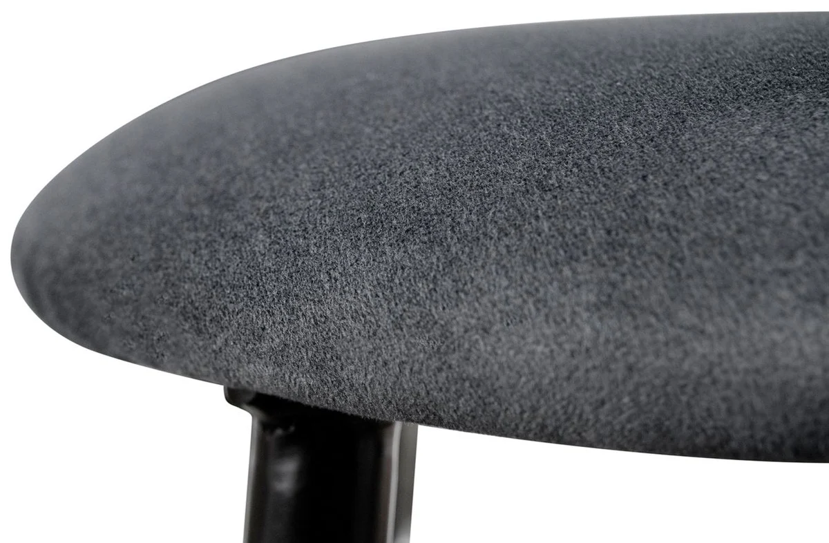 Casa Padrino taburete de bar de lujo antracita / negro ? 37 x H. 76 cm - Taburete de Bar con Tela de Terciopelo