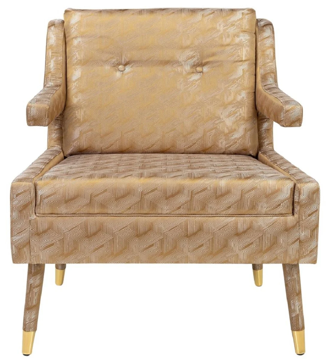 Casa Padrino sill¨®n de lujo oro / oro 76 x 88 x H. 89 cm - Sill¨®n para Sala de Estar Estilo Neocl¨¢sico - Muebles de Sala de Estar de Dise?o