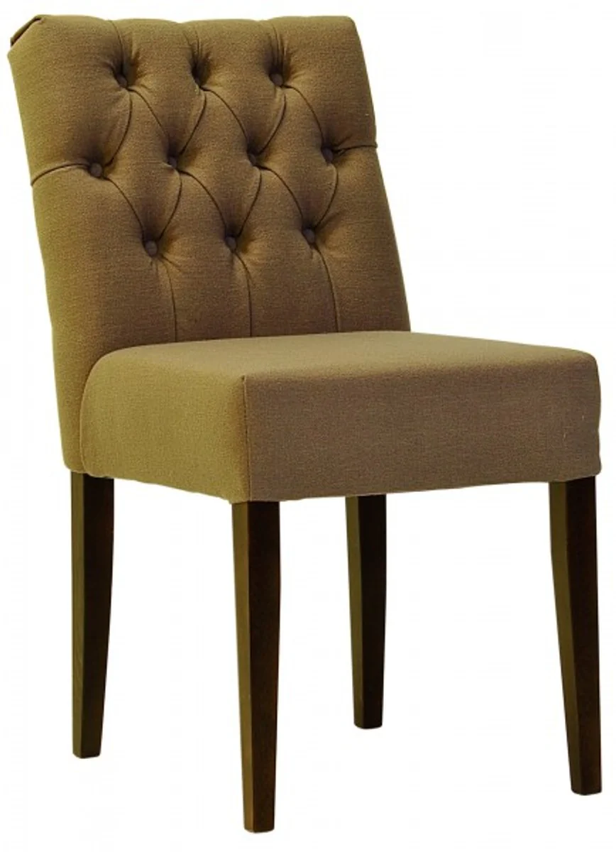 Casa Padrino Designer Dining Chair Model EF 283 Khaki / Brown - Hotel Facilities - Buchholz - Chesterfield Style