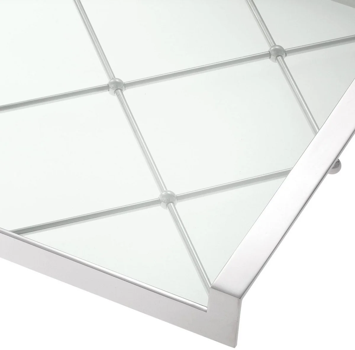 Casa Padrino bandeja de servicio de lujo plata 48 x 34 x A. 4 cm - Bandeja de acero inoxidable con tapa de vidrio endurecido - Accesorios de Gastronom¨ªa - Calidad de Lujo