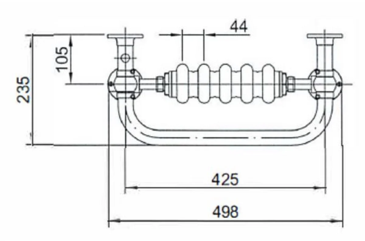 Casa Padrino calefacción de baño de lujo negro / cromado 498 x A. 940 mm - Radiador de toallas - Radiador de baño vintage toallero