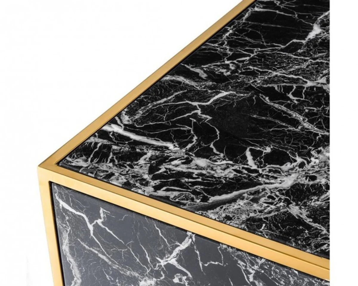 Casa Padrino Art Deco luxury coffee table faux marble gold finish set of 4 - living room coffee table - Luxury Table